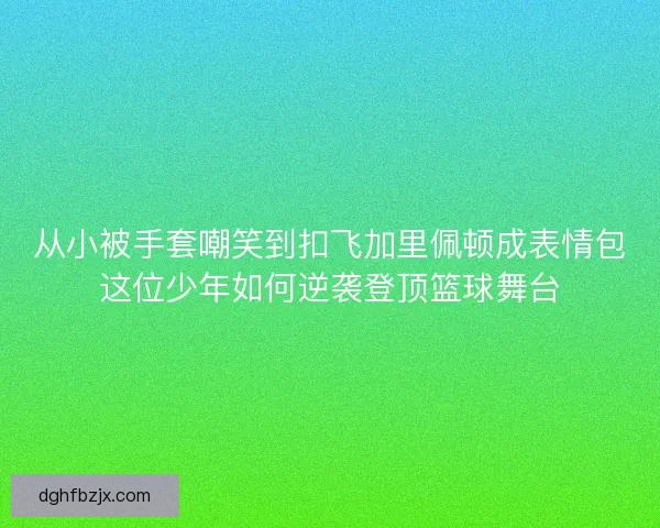 从小被手套嘲笑到扣飞加里佩顿成表情包这位少年如何逆袭登顶篮球舞台