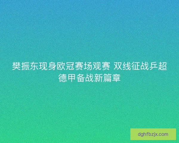 樊振东现身欧冠赛场观赛 双线征战乒超德甲备战新篇章